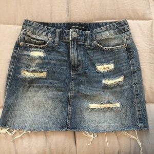 ripped jean skirt